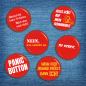 Preview: Ansteckbutton 6er Set rot Button Anstecker auf Jeans